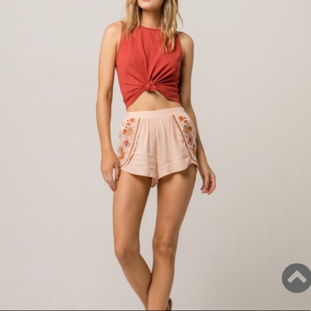 Tilly's Embroidered Shorts Pink - Picture 1 of 7